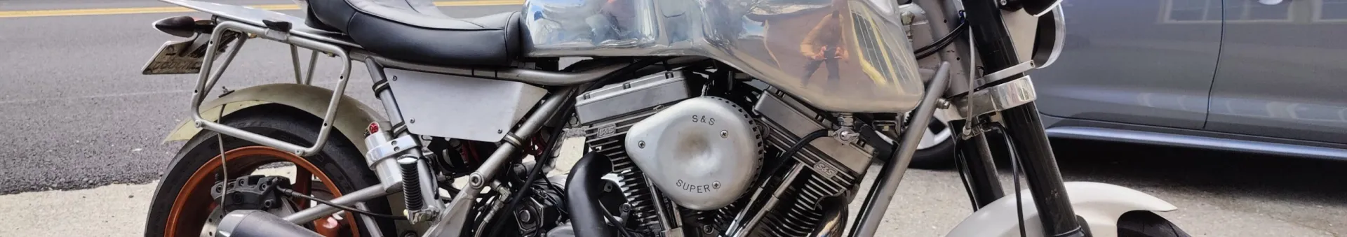 A Moto Guzzi and a Custom